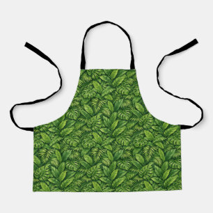 Modern Tropical Leaves Seamless Pattern Apron