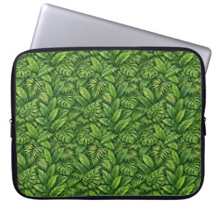 Modern Tropical Leaves Seamless Pattern Laptop Sleeve