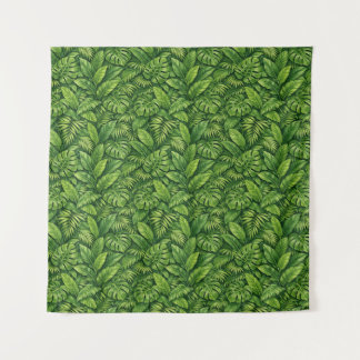 Modern Tropical Leaves Seamless Pattern Tapestry