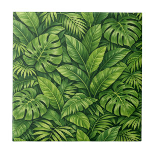 Modern Tropical Leaves Seamless Pattern Tile