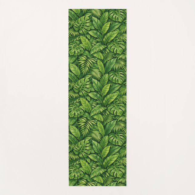 Modern Tropical Leaves Seamless Pattern Yoga Mat (Front)