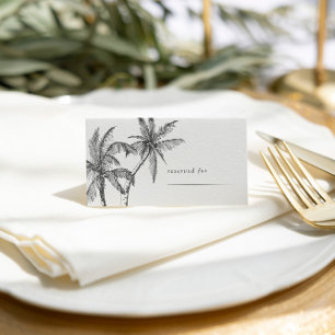 Modern Tropical Minimalist Wedding Place Card