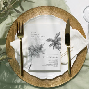 Modern Tropical Minimalist Wedding Programme
