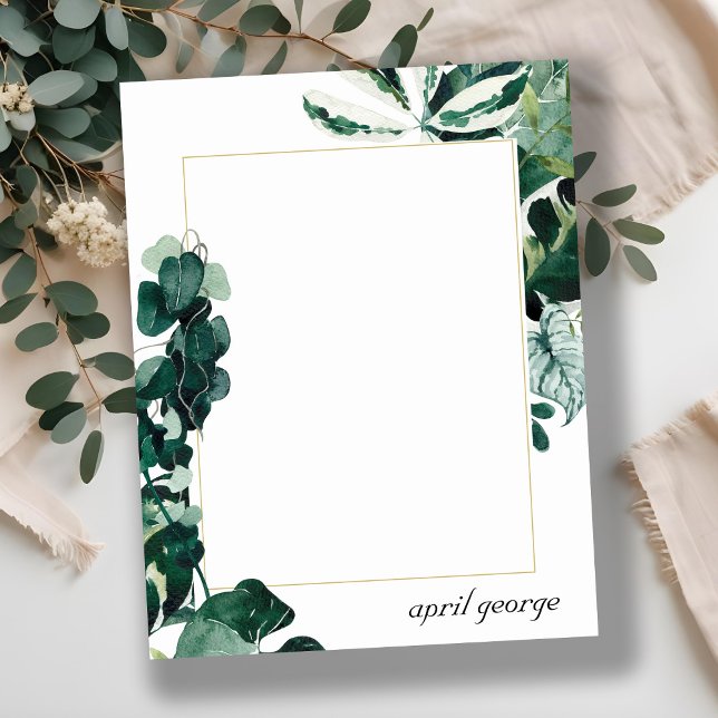 MODERN TROPICAL MONSTERA FOLIAGE GREEN FRAME CARD (Creator Uploaded)