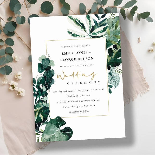 MODERN TROPICAL MONSTERA FOLIAGE WEDDING INVITE (Creator Uploaded)