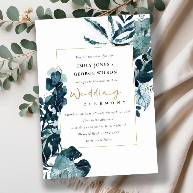 MODERN TROPICAL MONSTERA FOLIAGE WEDDING INVITE (Creator Uploaded)