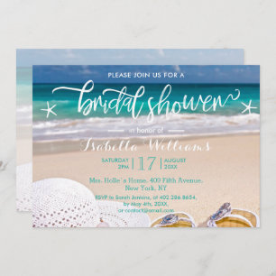 Modern Tropical Ocean Beach Bridal Shower Invitation