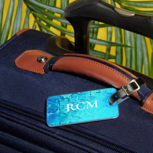 Modern Tropical Ocean Theme Design Luggage Tag (Front Insitu 3)