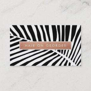 MODERN TROPICAL PALM LEAF logo trendy rose gold Business Card