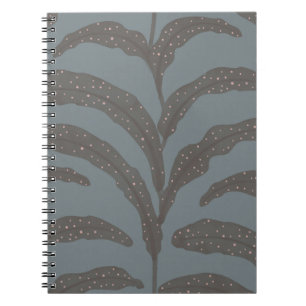 Modern Tropical Palm Leaf Pattern Charcoal Blush Notebook