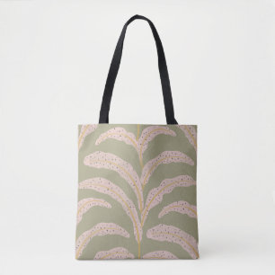 Modern Tropical Palm Leaf Pattern Sage Blush  Tote Bag