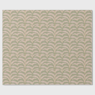 Modern Tropical Palm Leaf Pattern Sage Blush  Wrapping Paper