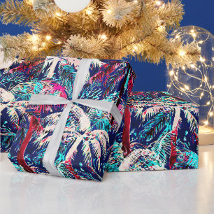 Modern Tropical palm tree abstract Wrapping Paper