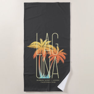 Modern Tropical Palm Tree Summer Beach Vacation Beach Towel