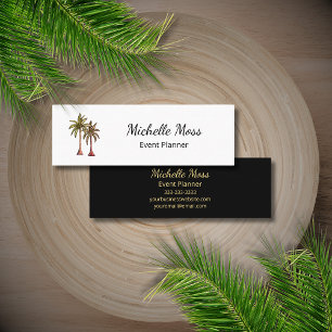 Modern Tropical Palm Trees Boho Botanical  Mini Business Card