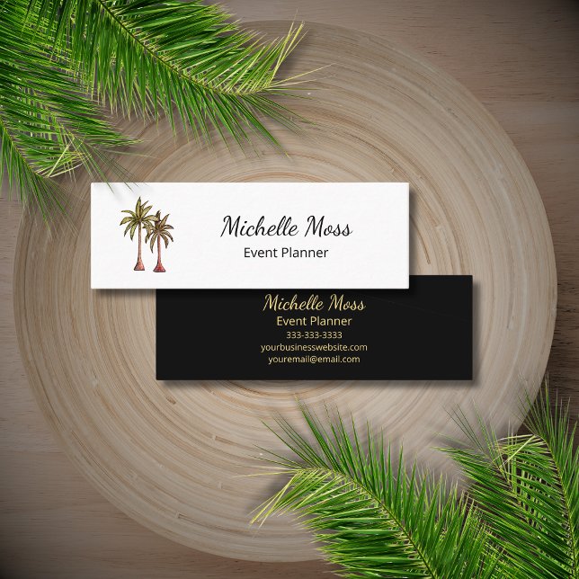 Modern Tropical Palm Trees Boho Botanical  Mini Business Card (Creator Uploaded)