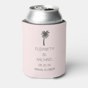 Modern Tropical Palm Trees Wedding Custom   Can Cooler