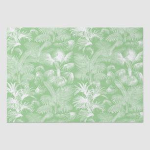 Modern Tropical Palm Trees White Sage Green Tissue Paper