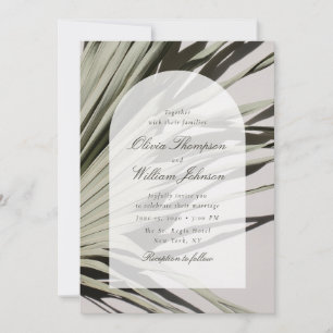 Modern Tropical Palm Wedding Invitation Elegant
