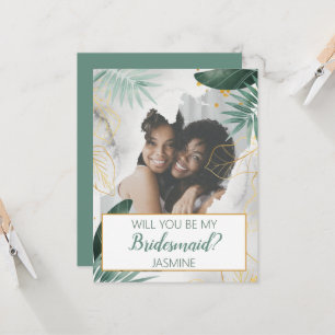 Modern tropical Photo Will You Be My Bridesmaid