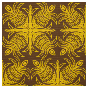 modern tropical pineapple hawaiian quilt pattern fabric