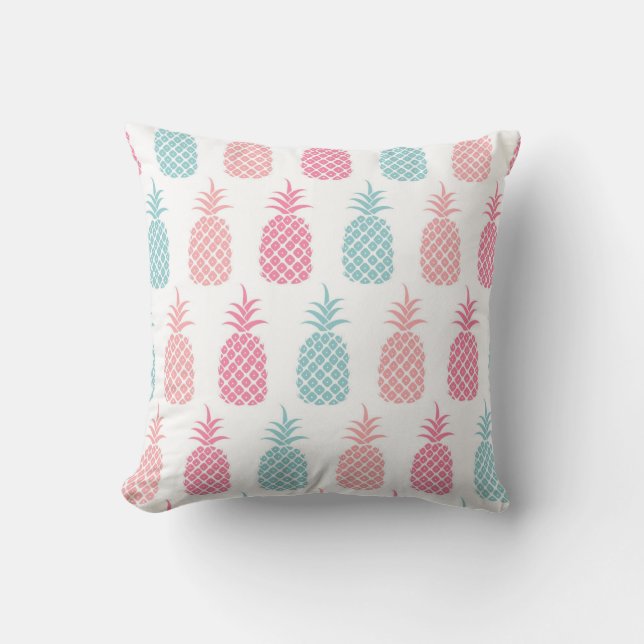 Modern Tropical Pineapple Throw Pillow (Front)