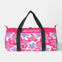 Modern Tropical Pink Floral Personalised Name