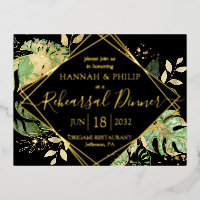 Modern Tropical Rehearsal Dinner Gold