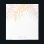 Modern tropical rosé palm leaves notepad<br><div class="desc">This feminine design is featuring modern tropical palm leaves in soft pink and cream. Personalise it with a name of your choice. Perfect for school,  office or as a gift for a girlfriend.</div>