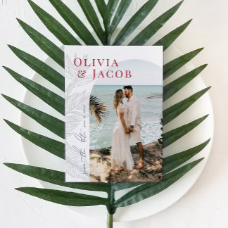 Modern Tropical Save the Date Card