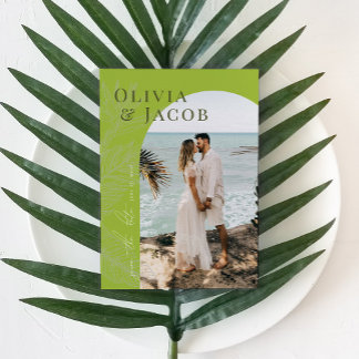 Modern Tropical Save the Date Card
