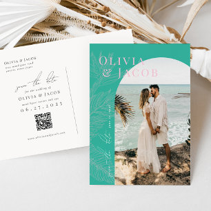 Modern Tropical Save the Date Postcard