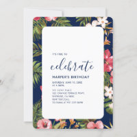 Modern Tropical Summer Adult Birthday Party
