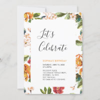 Modern Tropical Summer Adult Birthday Party