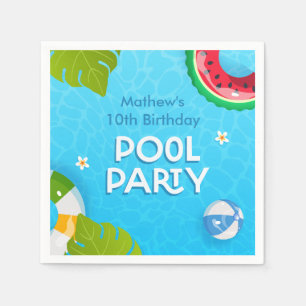 Modern Tropical Summer Pool Party  Napkin