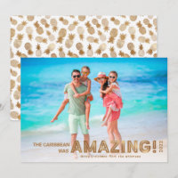 Modern Tropical Travel Gold Photo Christmas