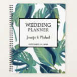 Modern tropical watercolor leaves Wedding planner<br><div class="desc">Modern tropical watercolor leaves Wedding planner.
Nice planner to plan your perfect Wedding day.
Add your own names and text at the front.</div>