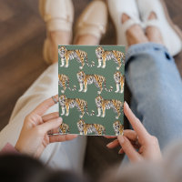 Modern Tropical Watercolor Tigers Wild Pattern