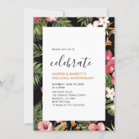 Modern Tropical Wedding Anniversary Party