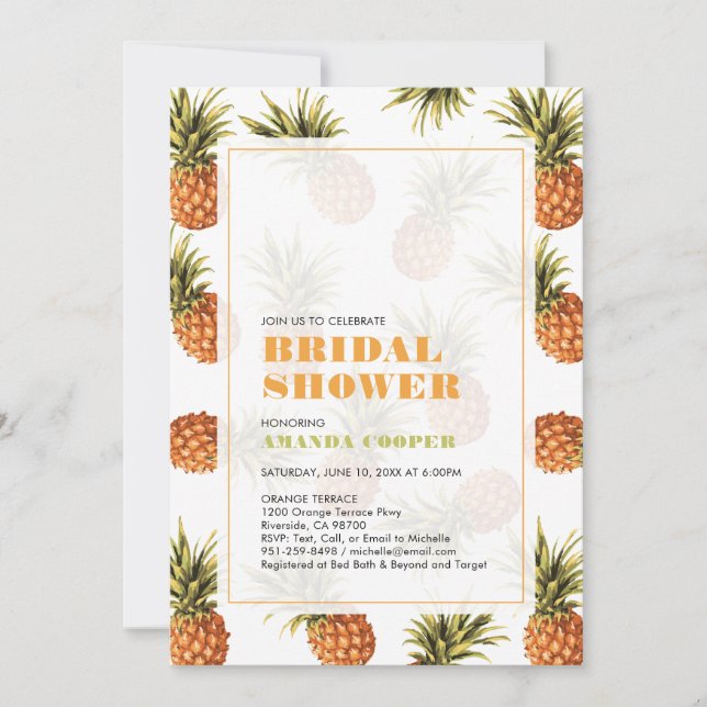 Modern Tropical Wedding Bridal Shower Invitation (Front)