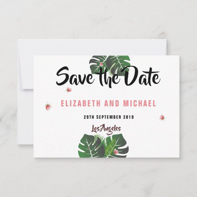 Modern Tropical Wedding  Festival  Event Save The Date (Front)