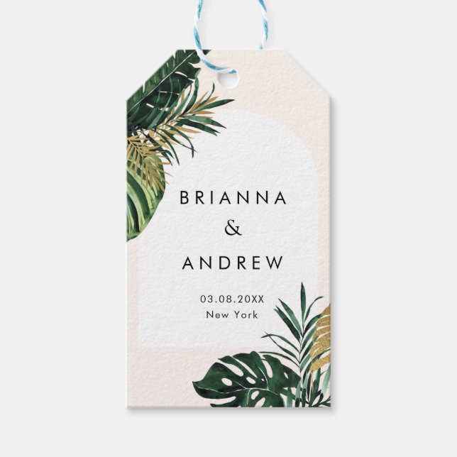 Modern Tropical Wedding  Gift Tags (Front)