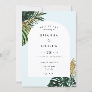 Modern Tropical Wedding Invitation