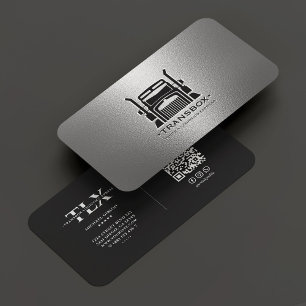 Modern Truck Driver Elegant Black Silver Logistics Business Card