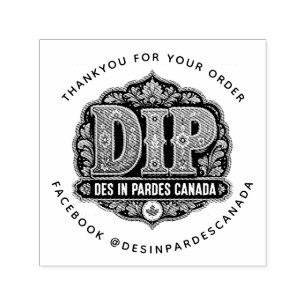 Modern truckart custom logo thank you socialhandle self-inking stamp