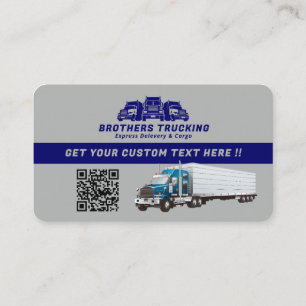 Modern Trucking Business   Blue Gray Business Card