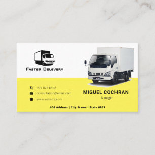 Modern Trucking Business yellow Business Card