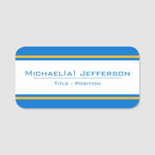 Modern True Blue Ripe Mango Yellow Professional Name Tag