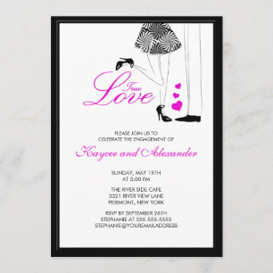 Modern True Love Couple Engagement Invitations