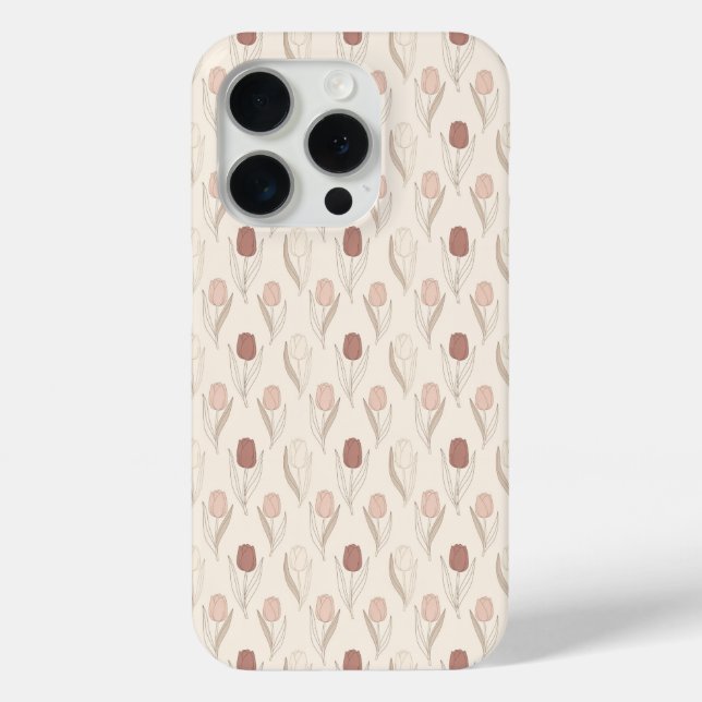 Modern Tulip Floral Pattern Case-Mate iPhone Case (Back)